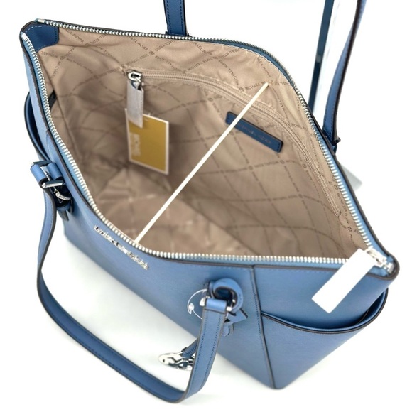 Michael Kors Large Charlotte Tote Bag Denim - Picture 8 of 10